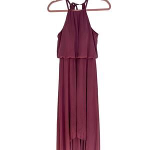 David's Bridal Bridesmaid Dress F19740 Chianti 2 High Low Hemline
